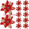 14.5CM Gold Glitter Christmas Flower Vine Garland for Doors and Windows Decorations