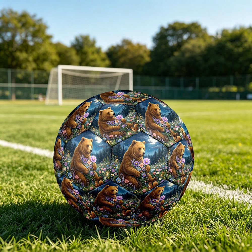 1pc Bear Moonlit Garden Durable Size 5 Soccer Ball Professional Match Training Football Indoor &Outdoor Sports Ball P60161