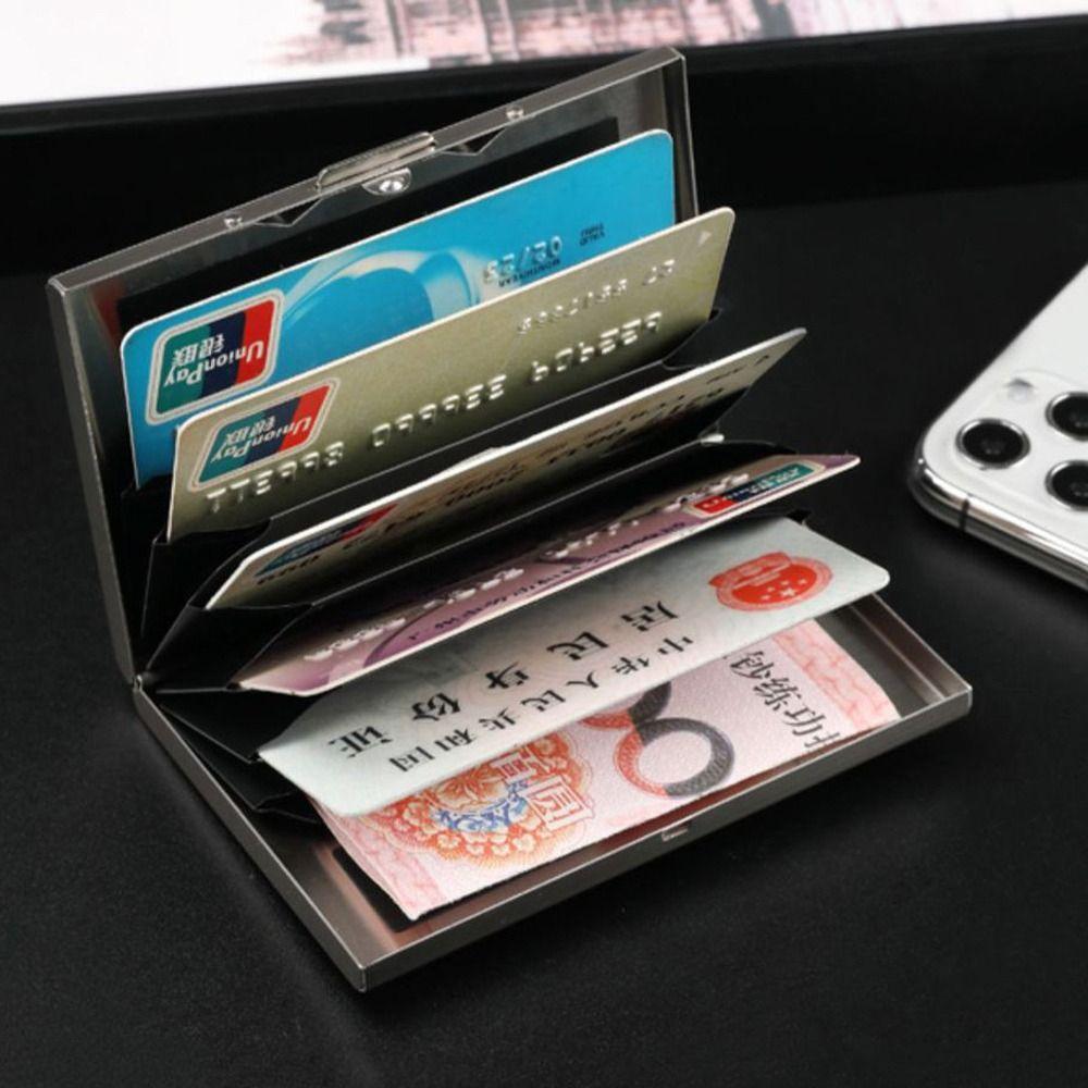 Stainless Steel Card Antimagnetic Case 10 Card Slots RFID Card Holder Bank Card Case  Travel