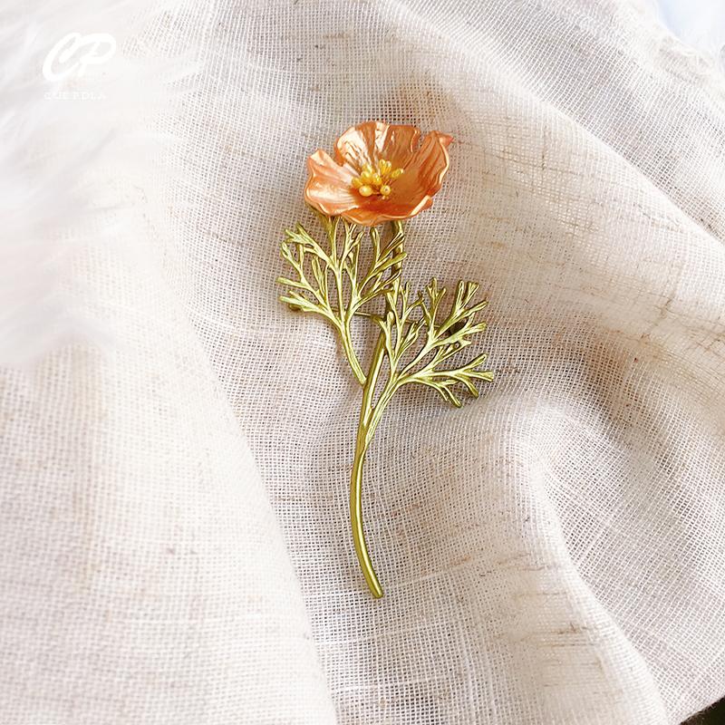 

Милые эмалевые броши в виде мака для женщин, одежда, булавка в виде цветка, модные ювелирные изделия, броши на свадьбу, памятные
