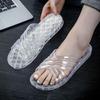 Crystal Clear Non-slip Jelly Slippers for Home & Shower