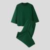 INCERUN Two Piece Suit Men Dropped Shoulder 3/4 Sleeve Pullovers Pants Sweatpants Outfits Sets