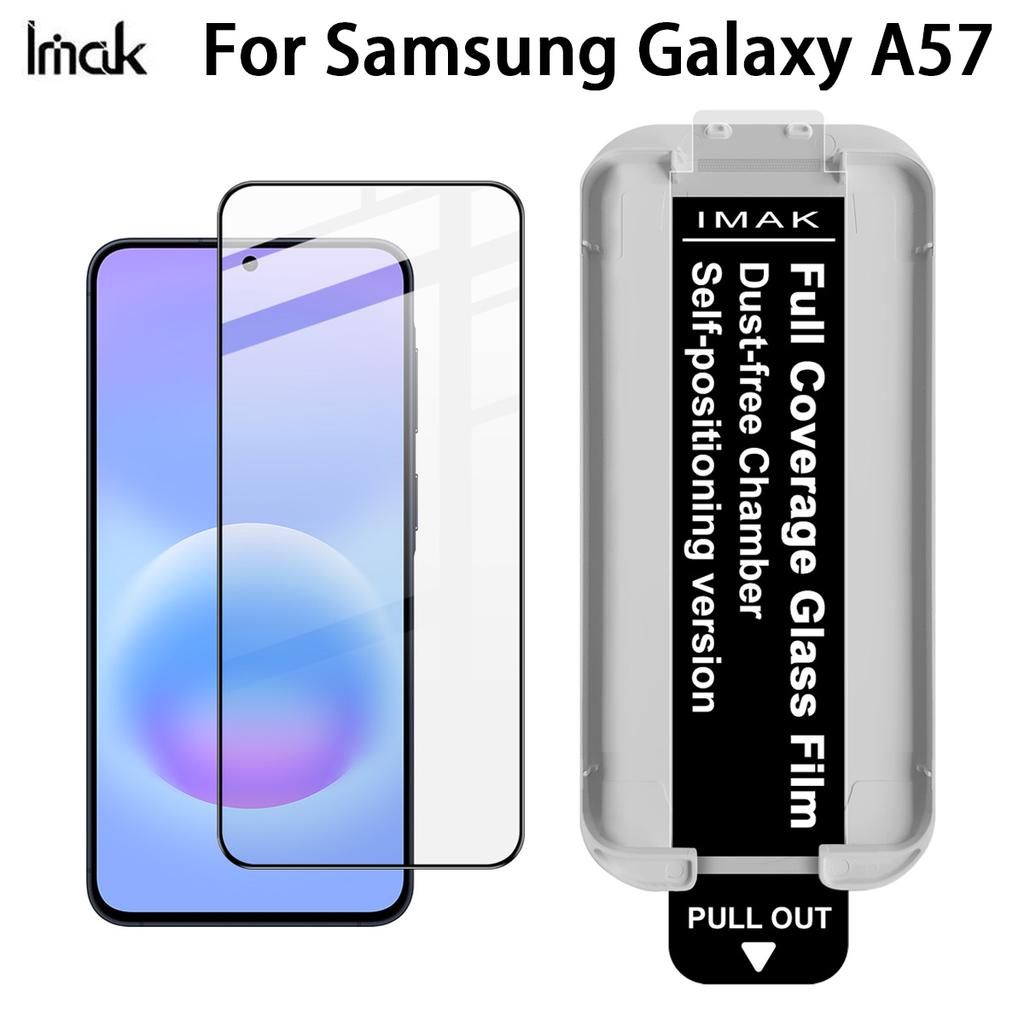 For Samsung Galaxy A57 5G Glass IMAK Dust-free Cabin Full-screen Tempered Glass Film Supports Fingerprint Unlock