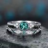 Luxury Rings Set 925 Silver Jewelry with Green Zircon Gemstones Finger Ring for Women Wedding Engagement Party Gift Accessories