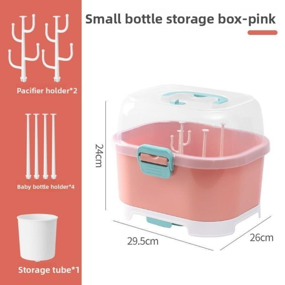 With Cover Nursing Bottle Storage Box Dustproof Baby Bottle Organizer Outdoor Travel