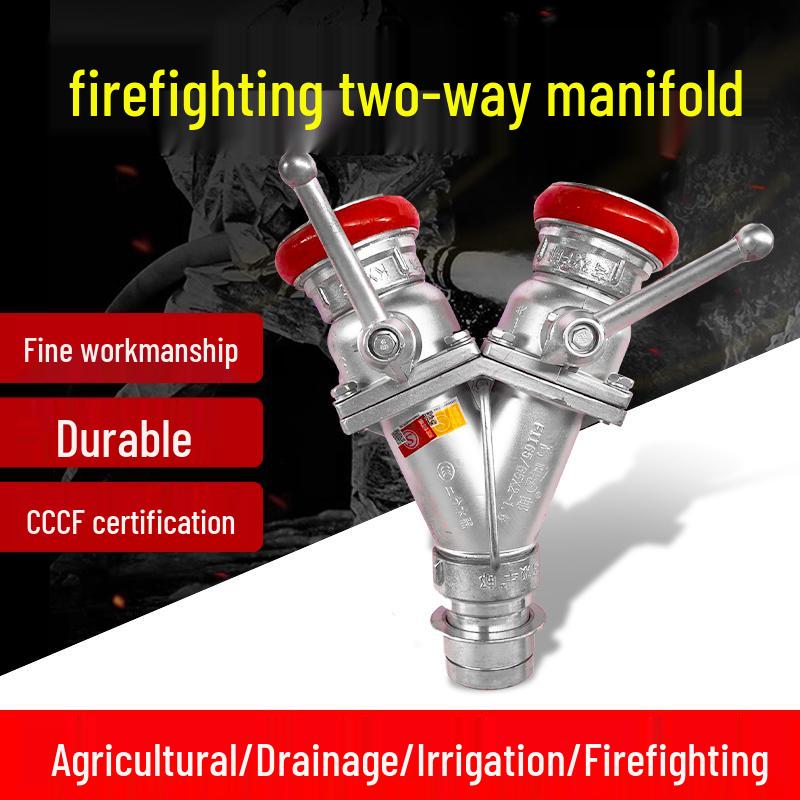Feuerwehr-Wasserverteiler: FII65 2-Wege-Einlass, 3-Wege 3" Einlass auf 2,5" Ausgang Schnellangriffsschlauchverteiler