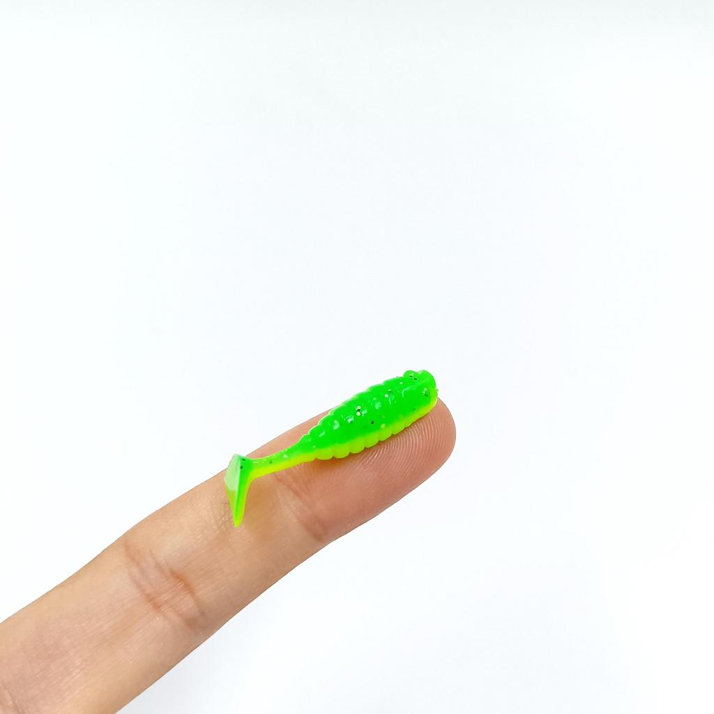 DUODUOYU 30PCS Mini Soft Fishing Lures 30mm/0.6g Small T-tail Worm Lure Silicone Artificial Bait Bass Pike Fishing Tackle