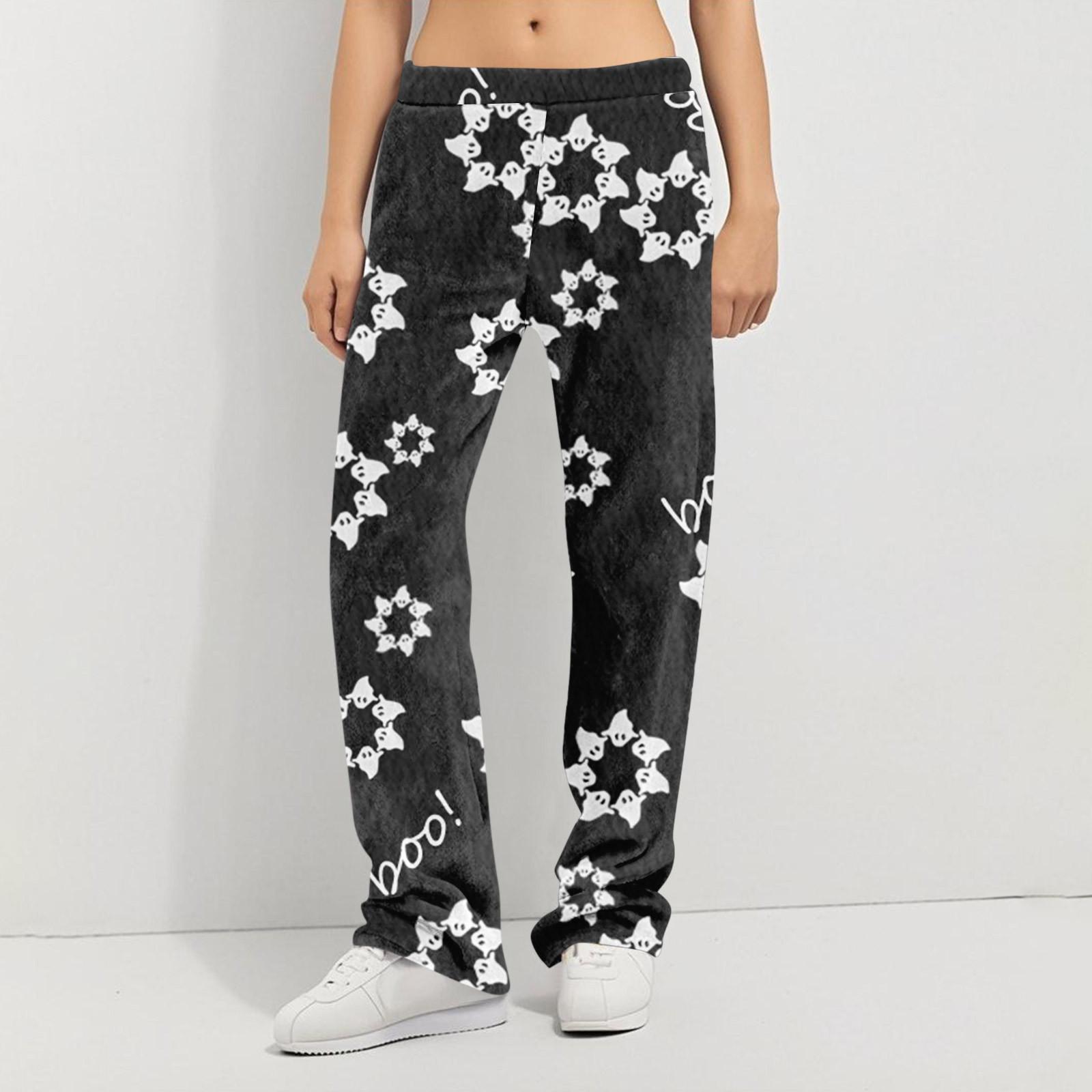 

Пижамные штаны в стиле аниме, повседневные брюки с эластичной резинкой на талии, удобные прямые свободные брюки для йоги L чёрный