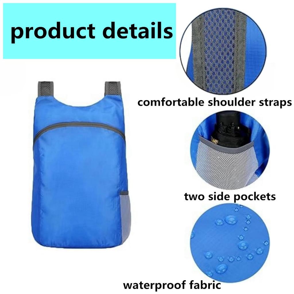 [Getrays] Ultralight Foldable Backpack 20L, Durable Compact Packable Trekking Backpack, Unisex Waterproof Lightweight Travel Daypack, Outdoor Camping