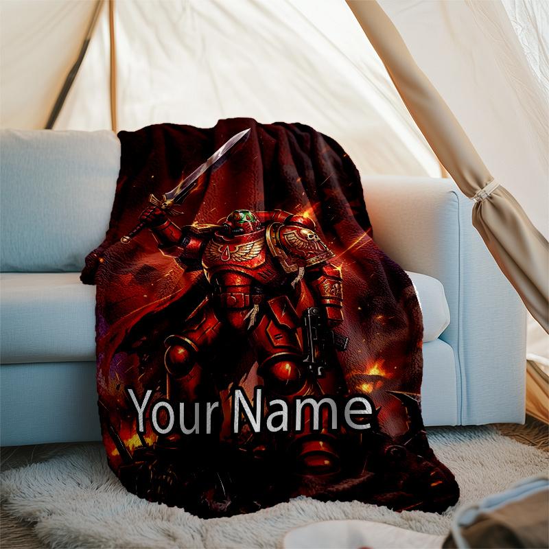 Custom Name Warhammer 40K Theme Printed Blanket - Perfect for Couch, Bed, Travel & Outdoor Use | Machine Washable, Cozy & Durable.