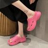 Fashion Soft Sole Chunky Platform Wedge High Heel Outdoor Slippers Women Casual Eva Non Slip Sandals 2025 Lightweight Beach Slippers