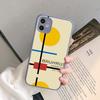Geometric Bauhaus art Phone Case for iPhone 14 11 12 13 Mini Pro Max 8 7 Plus X XR XS MAX Translucent Matte Cover