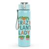 1PC Crazy Plant Lady Succulent Print 750ml Color Plastic Sports Water Bottle Leakproof Flip Straw Lid Suitable for Sports Office Home Use