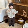 Casaco de outono e inverno para bebé nova roupa infantil roupa infantil inverno meninos conjunto de camisola espessa