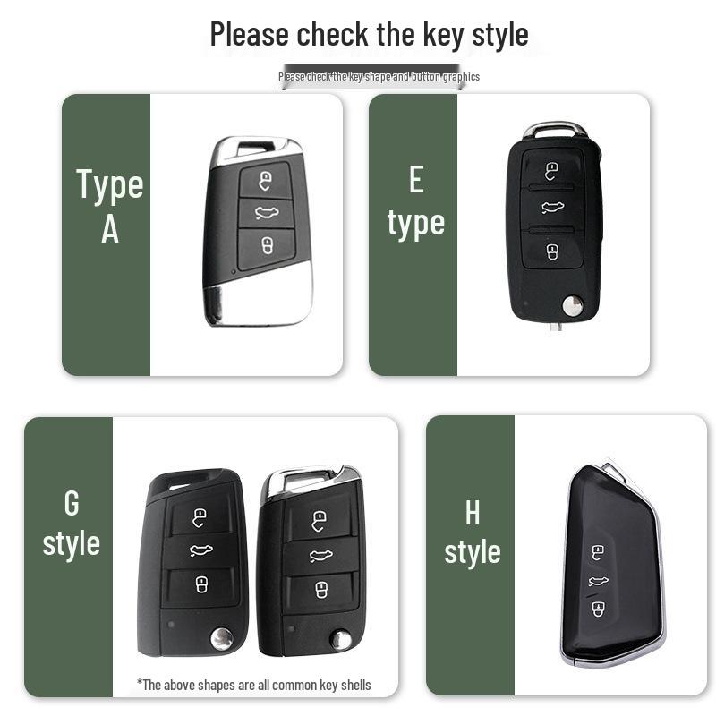 Metal Key Shell for Volkswagen Models: New Sagitar, Lavida Plus, Tayron, Tuon, Tiguan L, Bora, Magotan