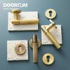 Dooroom Messing Deurslot Set Moderne Streep Glanzend Goud Interieur Slaapkamer Badkamer Dubbele Houten Deur Hendel Dummy Privacy Passage