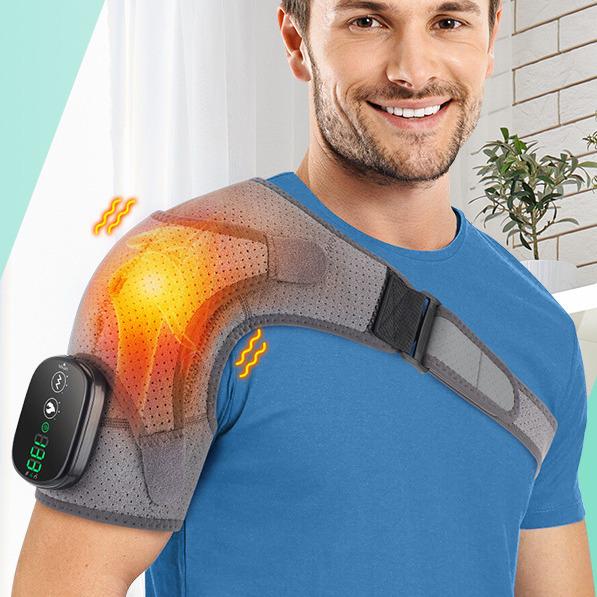 Wireless Heated Shoulder Massager with Vibration Therapy