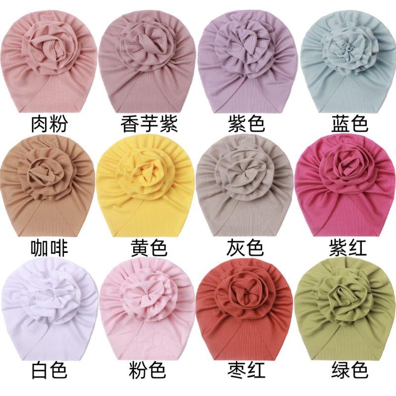 

New baby hat children s creative pleated flower tire hat, cute baby hat