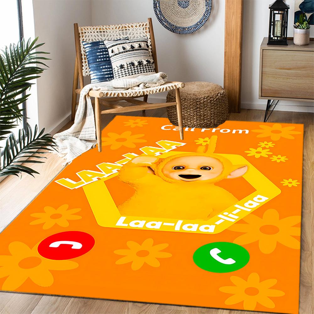Teletubbies Scooter Adventure Themed Anti-Slip Rugs - Polyester Home Decor, Suitable for Bedrooms, Living Rooms, Doorways, Studios, and Decorations