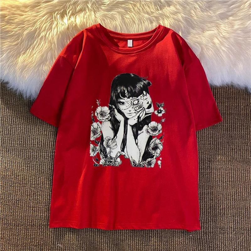 Tricou Harajuku de vară Benzi desenate de groază Gotic desen animat imprimeu Punk Tricouri japoneze Top Vogue Unisex stil vintage