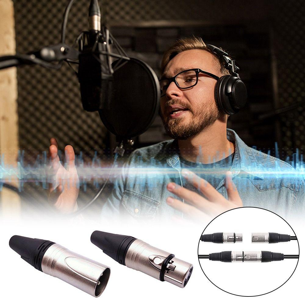 Male/Female XLR Connector Plug Nickel Plated Microphone Plug Speaker XLR Jack Speaker Accessories