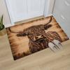 Alfombra de Cocina con Estampado de Vaca de las Tierras Altas para Sala de Estar, Comedor, Lavadero, Suelo de Baño, Balcón, Pasillo, Felpudo Antideslizante