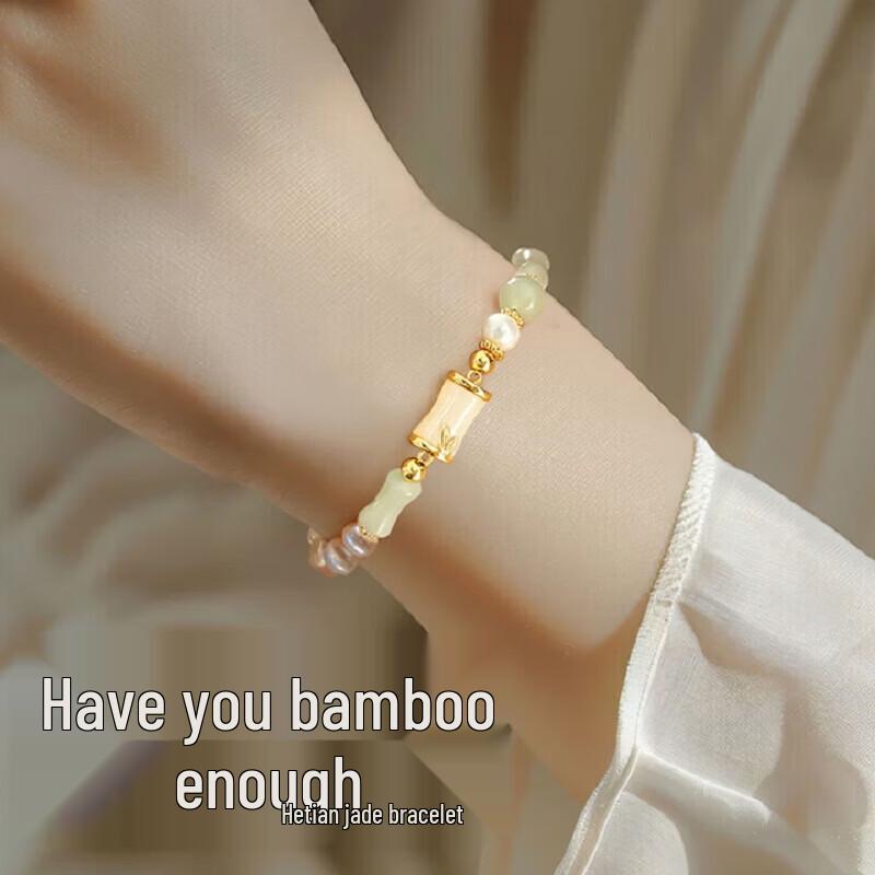 Winy Hetian Jade Sterling Silver Pearl Bracelet