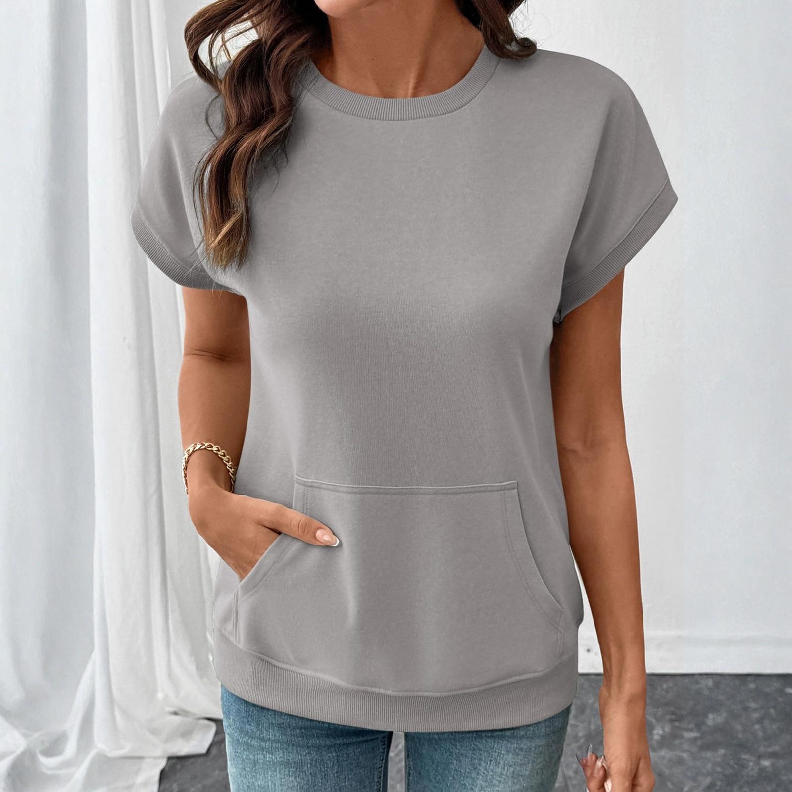 

Women s Round,neck ,color Round,sleeved Pullover T,shirt Top L