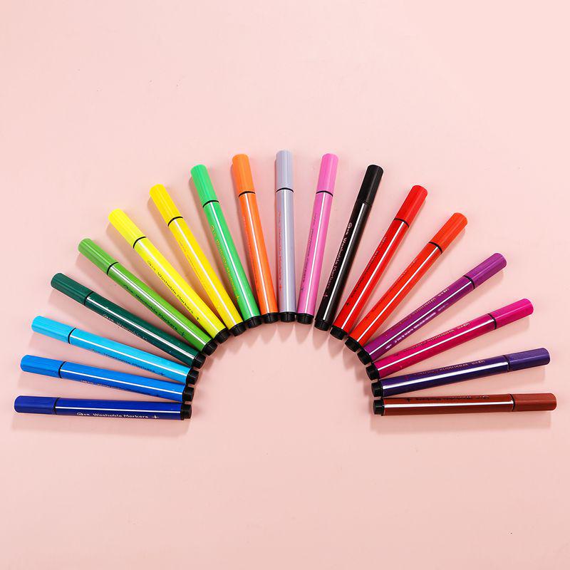 18-Color Triangular Grip Markers for Kids - Ideal for School, Art, DIY, Journals