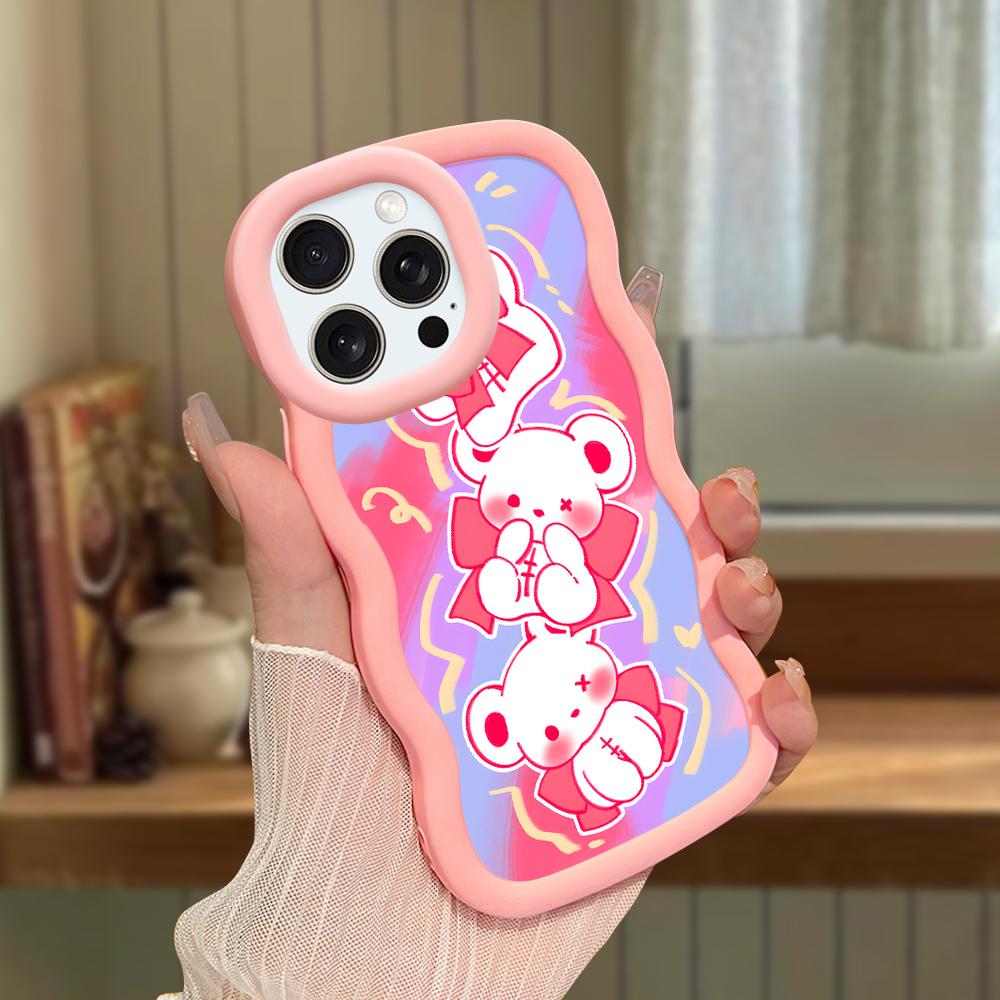 Big Wave Edge Weiches Silikonmaterial Macaron-Telefongehäuse Stoßfestes Schutzgummigehäuse für iPhone Samsung Huawei Honor Xiaomi Redmi OnePlus Moto