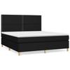 Exclusive House - Bed Slatted Base with Mattress Black 180x200 Cm Fabric