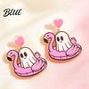 Heart Shaped Ornament Earrings 1 Pair Summer Halloween Ghost for Women Cute Lightweight Comfortable Earring Dangles Pool Float Dangle Drop Earrings,