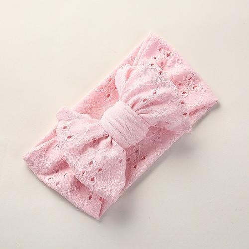 Hollow-out Premium Handmade Embroidered Bow Children's Hair Accessories Lace Hole Baby Headband Headband Wholesale