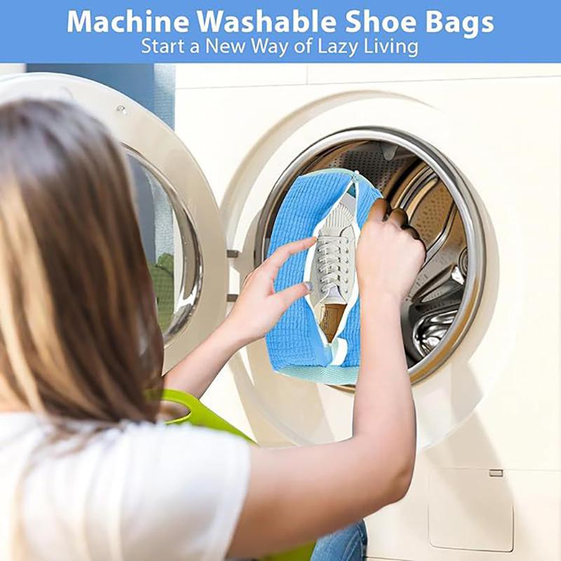 Puszysta włóknina 360° Surround Cleaning Worek do prania butów - Wielokrotnego użytku Trwały Można prać w pralce Worek na pranie z zapięciem na zamek błyskawiczny(1 szt)