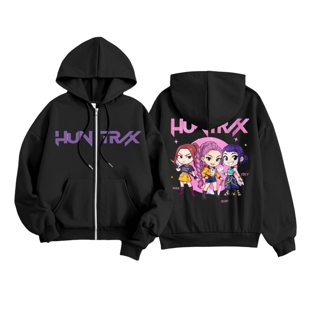 Kids Fashion Women's Lightweight Long Sleeve Zipper Hoodie Printed Hoodie With Pockets