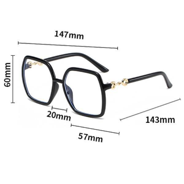 1pcs New Oversized Square Eyeglasses Anti Blue Light Plain Glasses Large Frame Glasses
