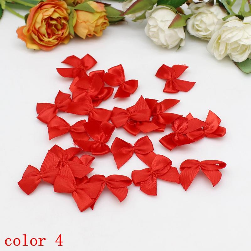 50-100Pcs/Pack 2*2.5cm Small Dacron Ribbon Bow Flower Craft Decoration Handwork DIY Party Decoration Colored Ribbon Bows
