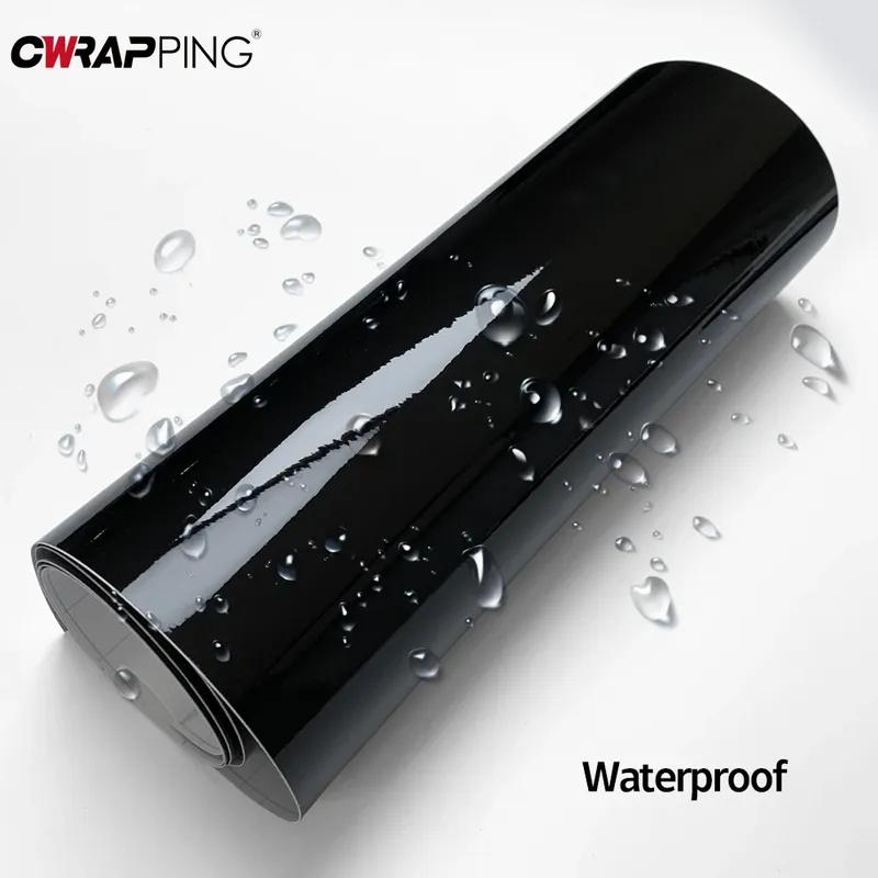 Glossy Black Car Stickers Vinyl Wrap Waterproof Self Adhesive Rearview Mirror Vinyl Film Window Frame Decal for Auto Accessories