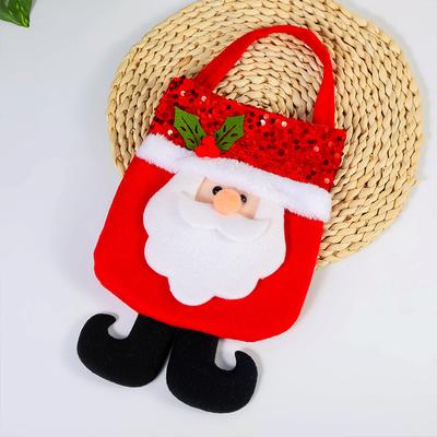 Lantejoulas Saco de Presente Papai Noel Boneco de Neve Sacola de Tote Saco de Presente Saco de Doces Enfeites de Árvore de Natal