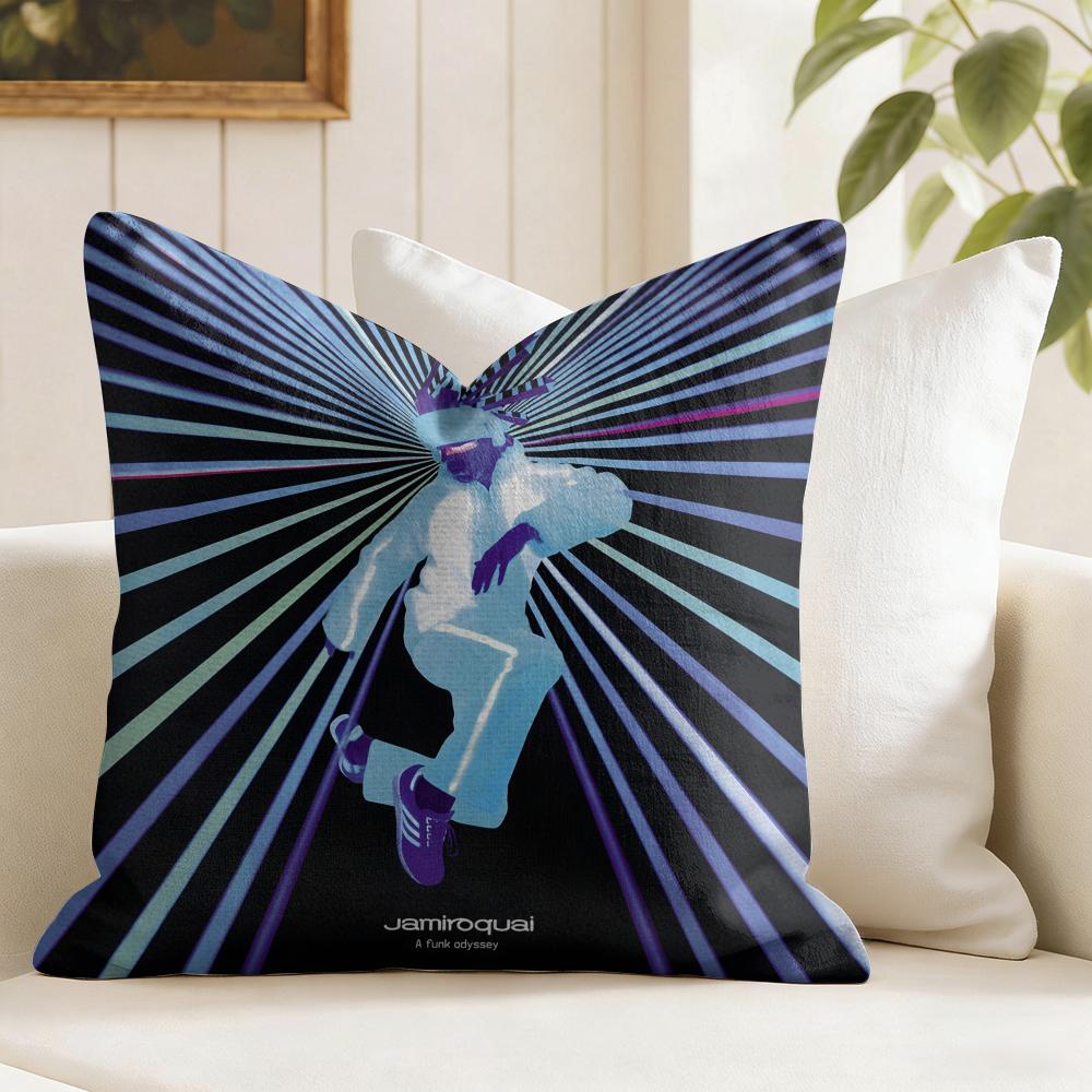 Rock Band JJamiroquai Cushion Cover Eco Linen Pillow Case DoubleSided Print Breathable Durable Zipper Home Decor Gift