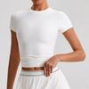 Yoga short-sleeved women's tight-fitting short yoga clothes casual quick-drying sports T-shirt running fitness top 1009
