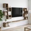 180cm Wall Mounted TV Entertainment Center, Modern Wood Floating Media Console & Display Shelves with Storage Cubes, DIY Living Room Shelf Unit