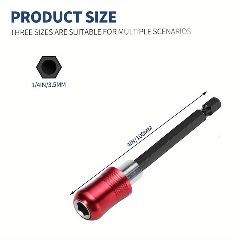 Drill Bit Extension, Quick Release Magnetic Drill Bit Holder Tool Kit with 1/4” Hex Shank Compatible Suitable Self 3 Sizes Optio