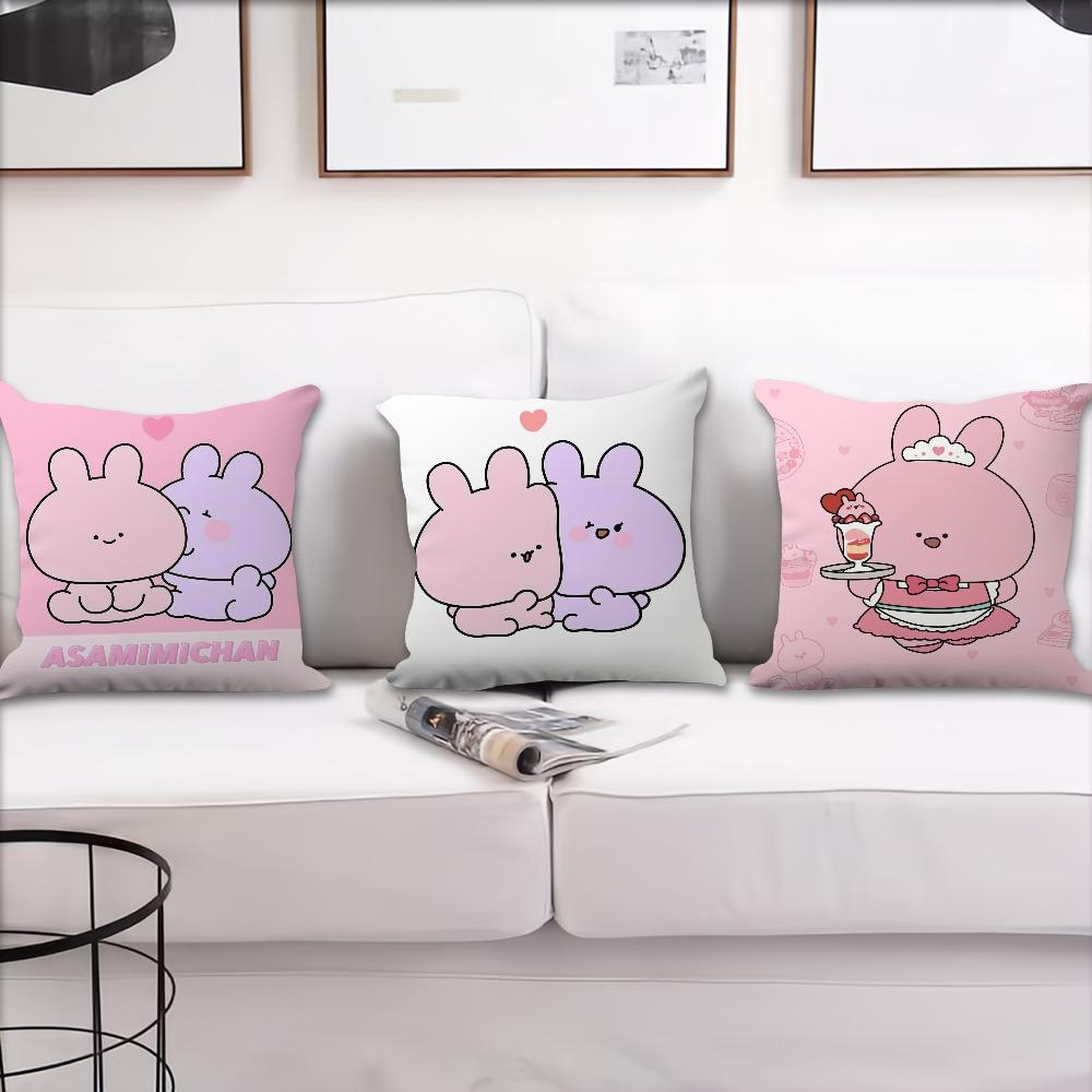 Cartoon A-Asamimichan Cute cushion cover Pillow Sofa Printing Decoration Room Home Office Coffee Shop Car Nordic Simplicity