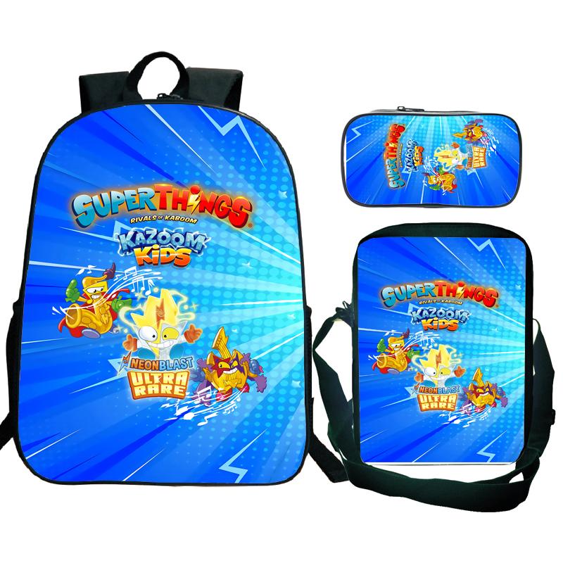 3Pcs/set Superzings Kazoom Kids Backpack Superthings Teenager Students Schoolbag Rucksack Children Laptop Daypack