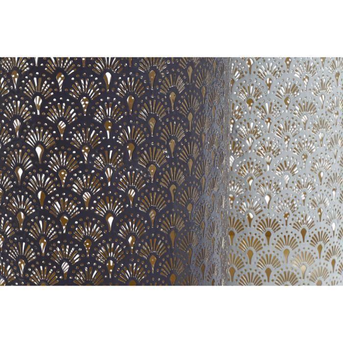 Bougeoir - Aluminium - Beige - 24 x 24 x 57 cm - 2 unités - Mauve