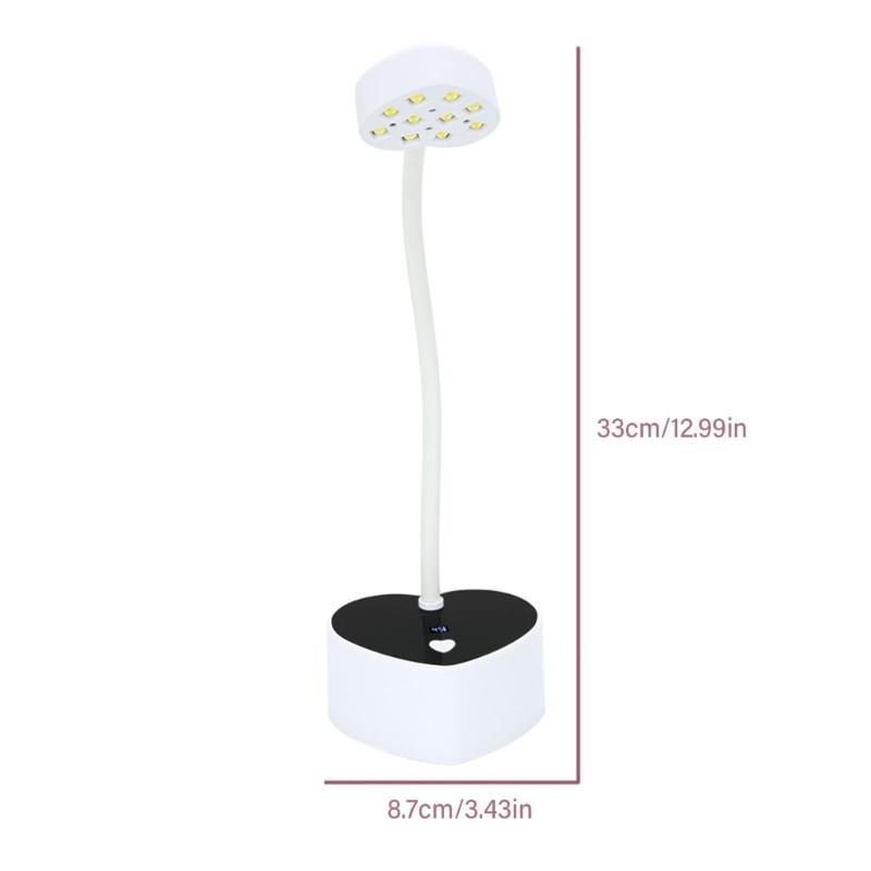 Quick-Drying Nail Dryer Rechargeable Nail Lamp with Heart Base Flexible Nail Light UV LED Nail Lamp for Gels Nails