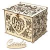 Wedding Card Box DIY Wedding Gift Wooden Money Storages with Lock Decoration Supplies for Birthday Party Guest