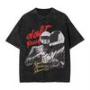 Daft Punk Koszulka z efektem vintage Hip Hop Harajuku Streetwear Krótki rękaw Topy T-shirt Męska Damska Oversize Luźna Casualowa