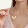 Elegant Butterfly Pendant Necklace Stainless Steel Jewelry Adjustable Chain For Women Daily Wear